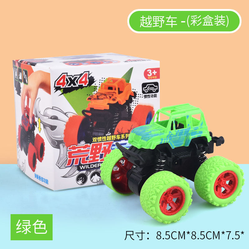 儿童玩具挖掘机惯性四驱车特技越野车男孩玩具车小孩子地摊摆摊批发