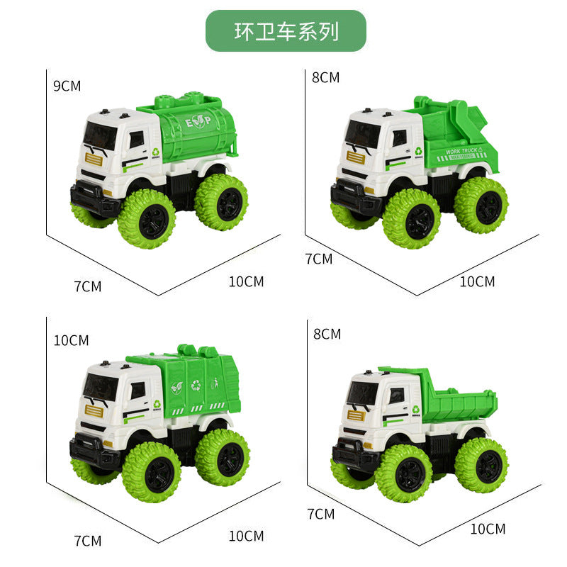 儿童玩具挖掘机惯性四驱车特技越野车男孩玩具车小孩子地摊摆摊批发