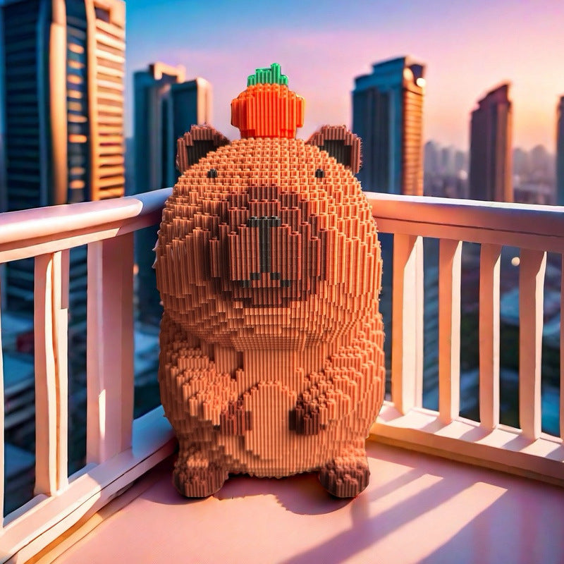 小颗粒积木批发地摊兼容乐高儿童益智拼装摆件卡皮巴拉立体小玩具