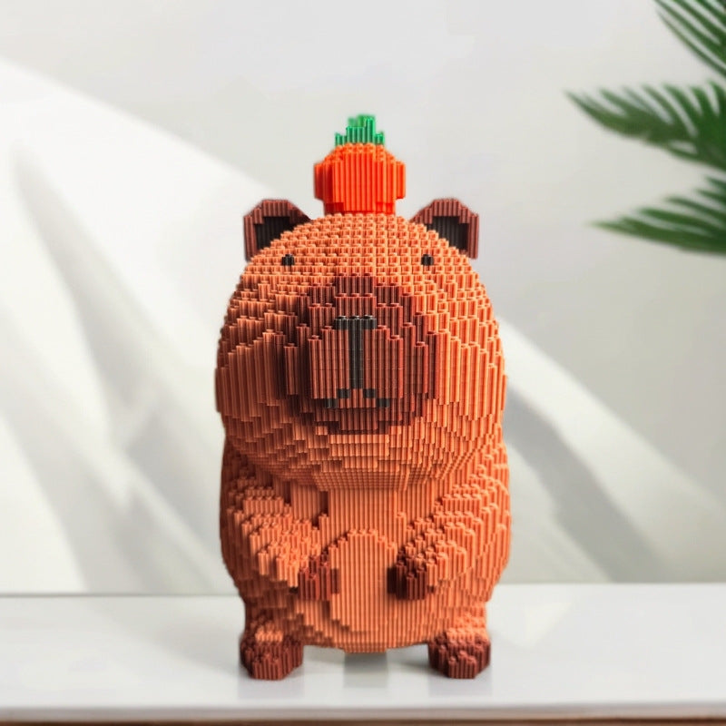 小颗粒积木批发地摊兼容乐高儿童益智拼装摆件卡皮巴拉立体小玩具