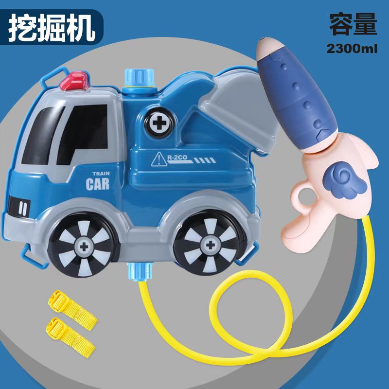 儿童背包水枪玩具夏天新款抽拉式呲水枪沙滩打水仗戏水玩具喷水枪