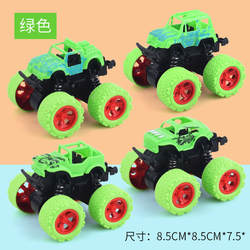 儿童玩具挖掘机惯性四驱车特技越野车男孩玩具车小孩子地摊摆摊批发