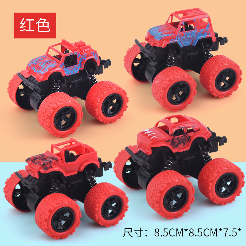 儿童玩具挖掘机惯性四驱车特技越野车男孩玩具车小孩子地摊摆摊批发