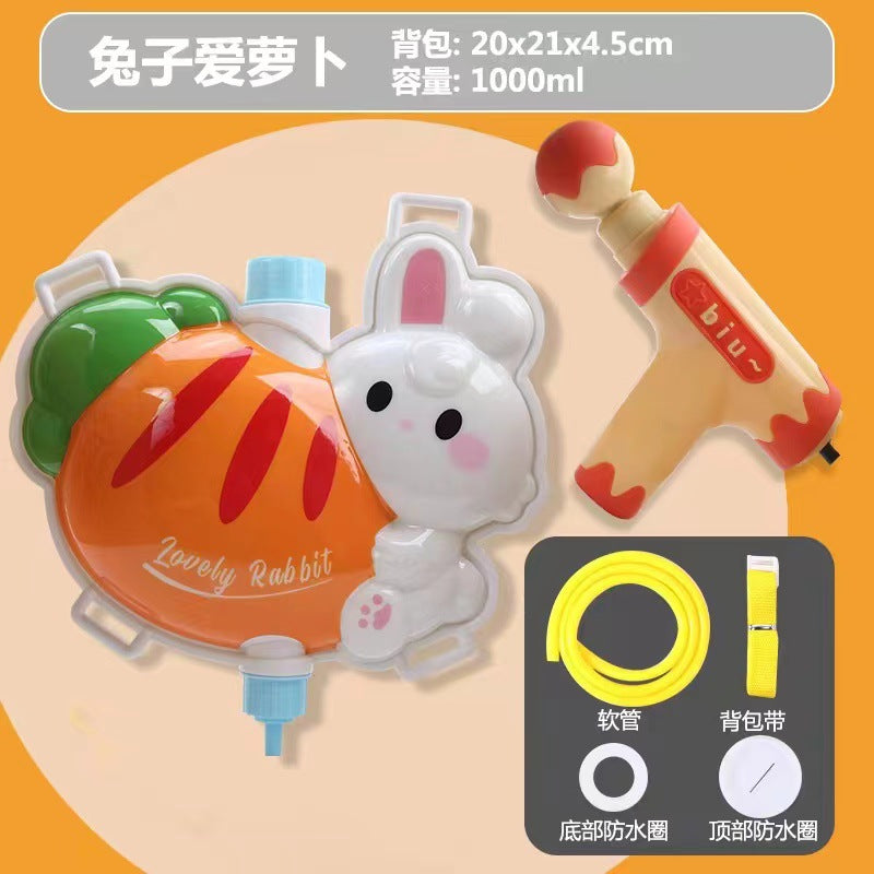 儿童背包水枪玩具夏天新款抽拉式呲水枪沙滩打水仗戏水玩具喷水枪