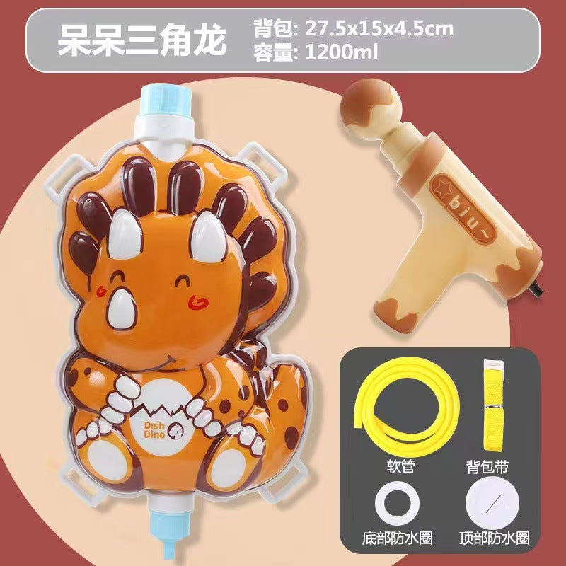 儿童背包水枪玩具夏天新款抽拉式呲水枪沙滩打水仗戏水玩具喷水枪