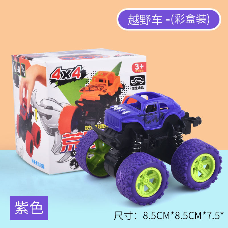 儿童玩具挖掘机惯性四驱车特技越野车男孩玩具车小孩子地摊摆摊批发