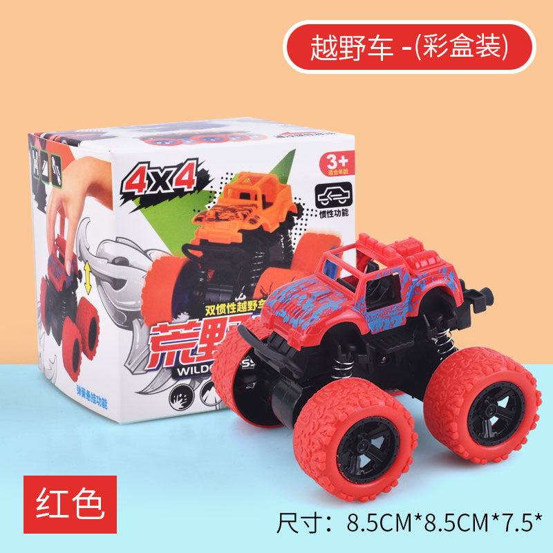 儿童玩具挖掘机惯性四驱车特技越野车男孩玩具车小孩子地摊摆摊批发